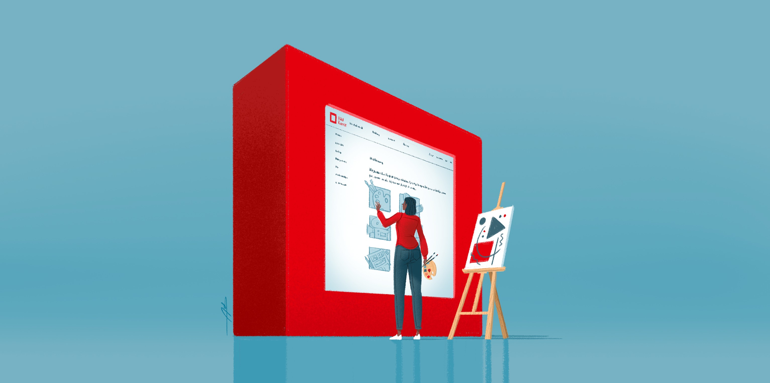 Illustration: Person interagiert mit dem neuen Mitgliederportal
